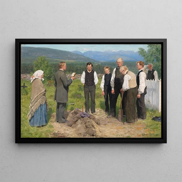 Enterrement paysan - Erik Werenskiold — framed artwork on a wall