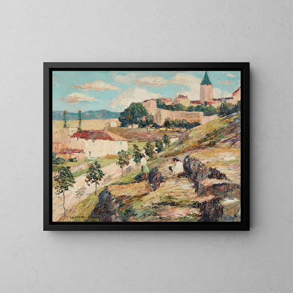 A Sunny Day in Seville - Ernest Lawson — framed artwork on a wall