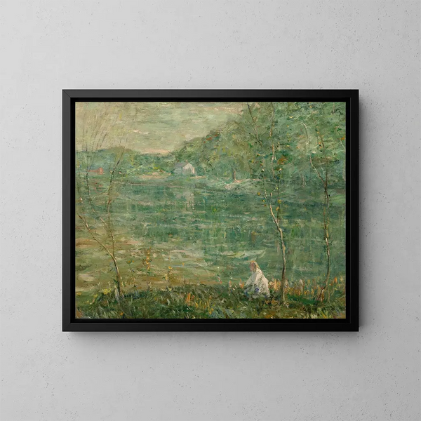 At the riverbank - Ernest Lawson — framed artwork on a wall
