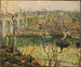 Pont verhoogd onder de opkomende maan - Ernest Lawson — weergave van het kunstwerk