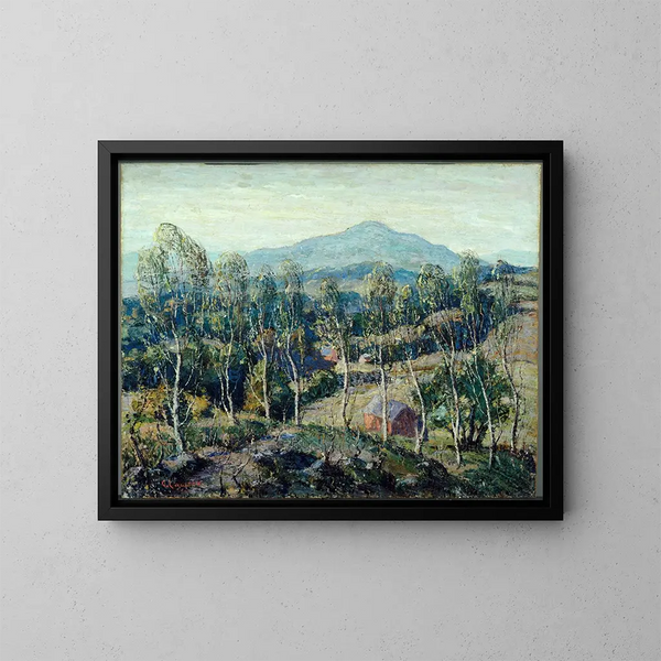 New England Birches - Ernest Lawson — framed artwork on a wall
