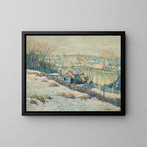 Winter on the Upper Harlem River - Ernest Lawson — framed artwork on a wall