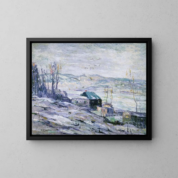 Windy Day at Bronx River - Ernest Lawson — framed artwork on a wall
