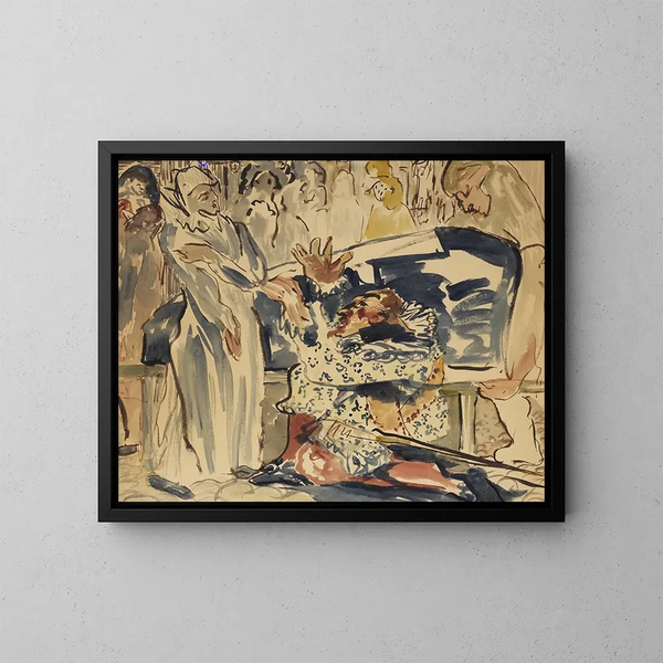 Gloucester and Princess Anne, scene from Richard III by Shakespeare - Ernst Josephson — framed artwork on a wall