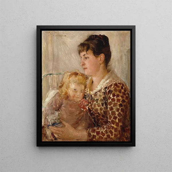Mother and child L'épouse et la fille de l'artiste Allan Sterlind - Ernst Josephson — framed artwork on a wall