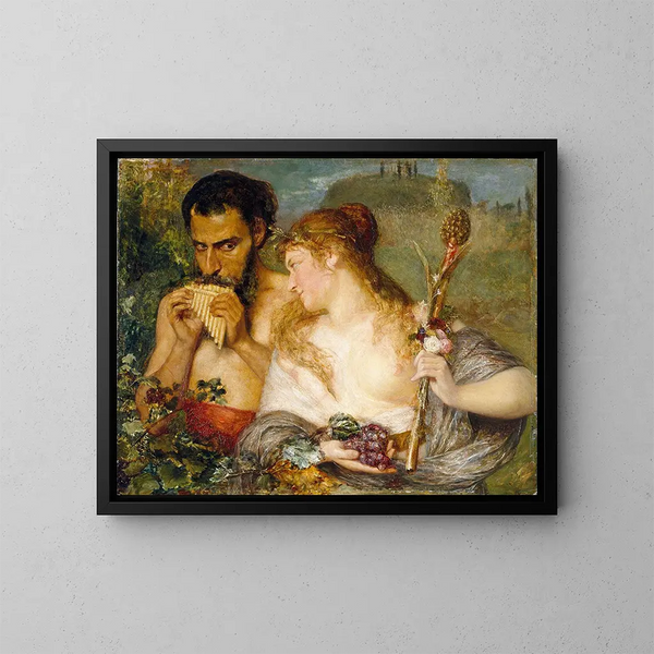 Nymphe et faune - Ernst Josephson — framed artwork on a wall