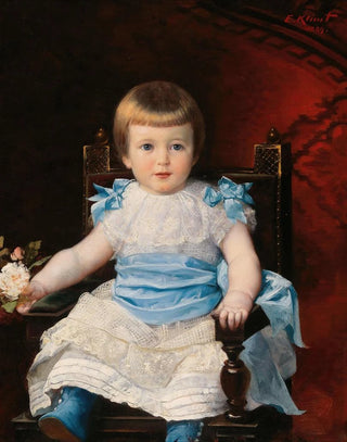 Ernst Klimt - Portrait of a little girl sitting.webp
