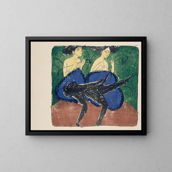 Amerikaanse meisjes - Ernst Ludwig Kirchner — ingelijst kunstwerk aan de muur