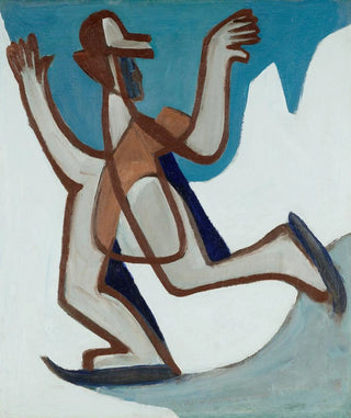Ernst Ludwig Kirchner - Ice skater sweeping across a frozen lake in the Alps.webp