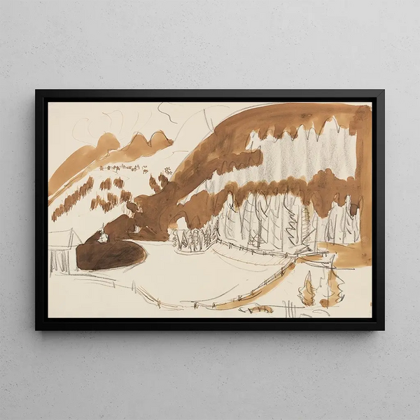 Ernst Ludwig Kirchner - Landschaft bei Davos Berglandschaft im Winter Bewaldete Berglandschaft.webp