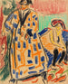 Zelfportret met model - Ernst Ludwig Kirchner — weergave van het kunstwerk