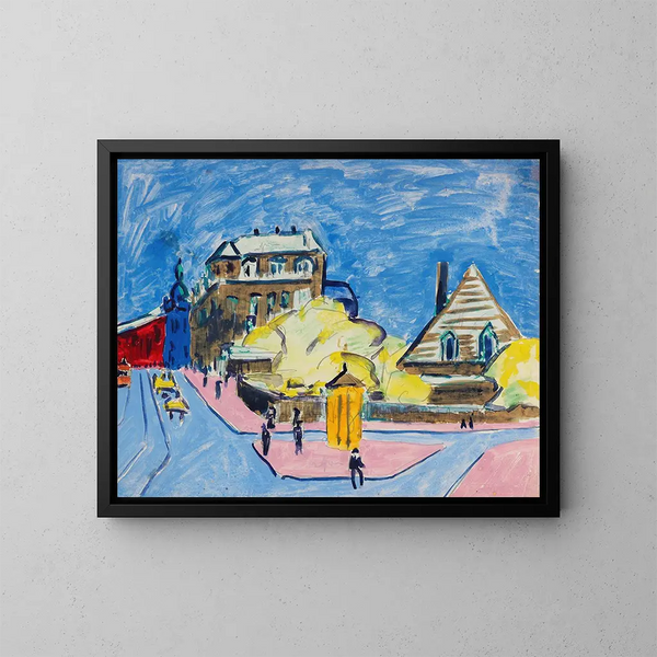 Straatbeeld in Dresden - Ernst Ludwig Kirchner — ingelijst kunstwerk aan de muur