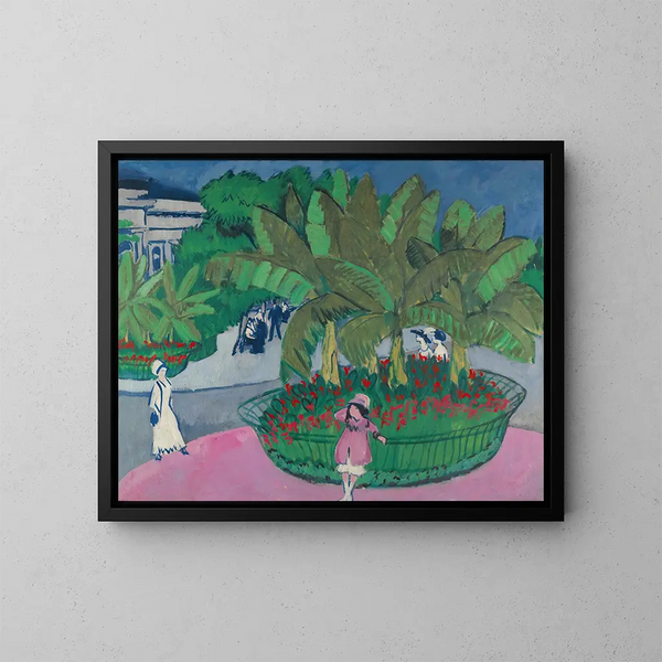 Het bosje bij Albertplatz in Dresden - Ernst Ludwig Kirchner — ingelijst kunstwerk aan de muur
