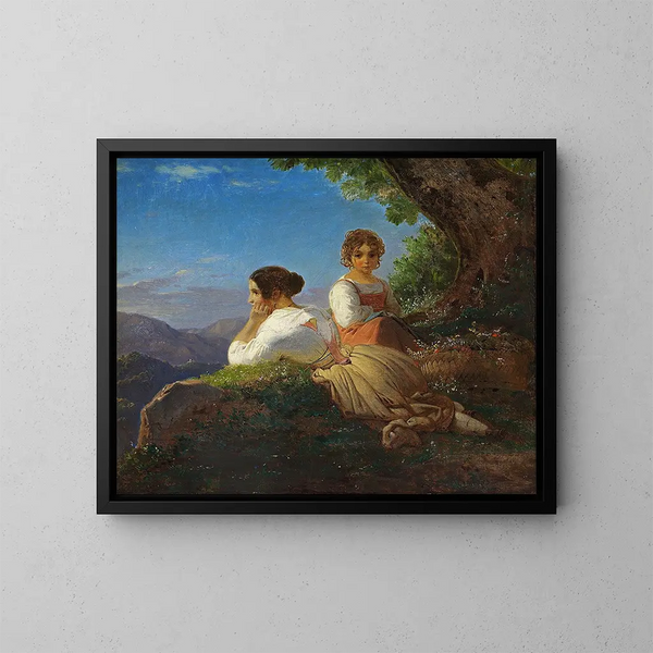 Deux Italiennes - Ernst Meyer — framed artwork on a wall