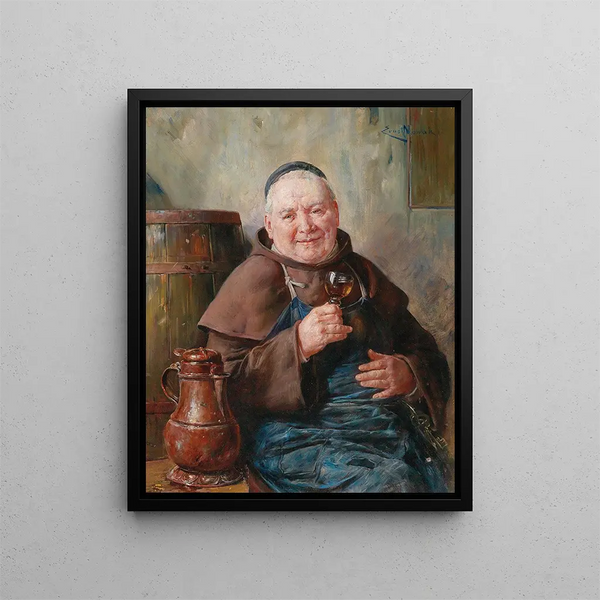 Enjoying His Vacation - Ernst Nowak — framed artwork on a wall