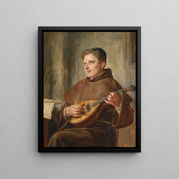 Monk Musician - Ernst Nowak — framed artwork on a wall