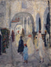 Straat met arcades in een Noord-Afrikaanse stad - Ernst Schiess — weergave van het kunstwerk