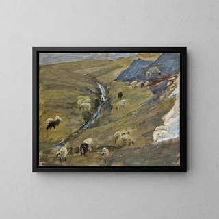 Ernst Schiess - Flock of Sheep on an Alp.webp