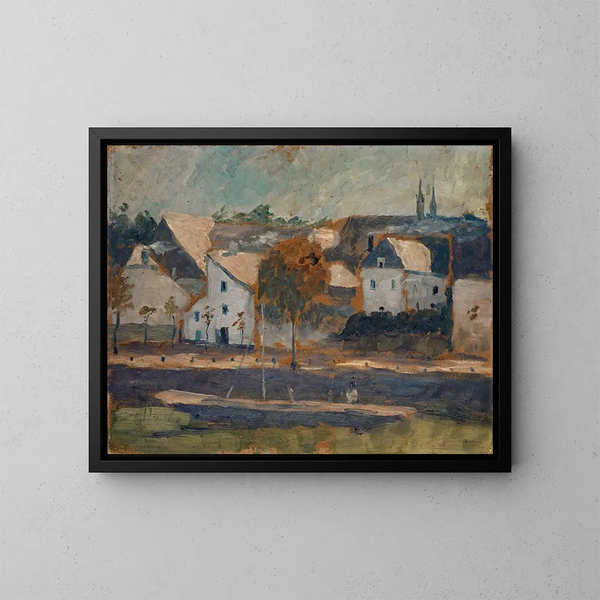 Small town by the canal - Ernst Schiess — framed artwork on a wall