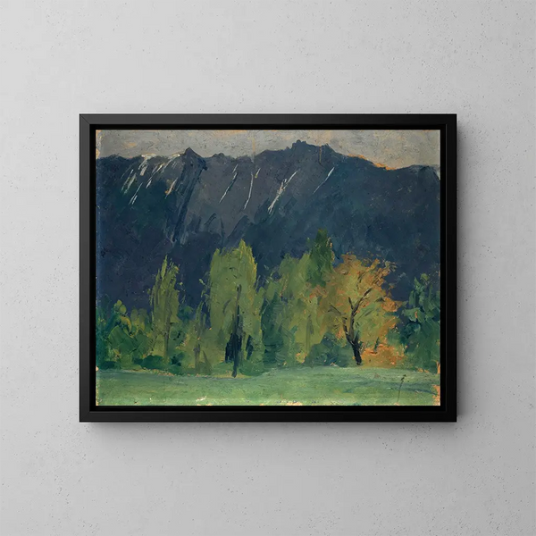 Mountain Landscape Painting - Ernst Schiess — framed artwork on a wall