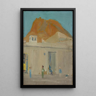 Ernst Schiess - Mountain with a Castle over a Spanish City.webp