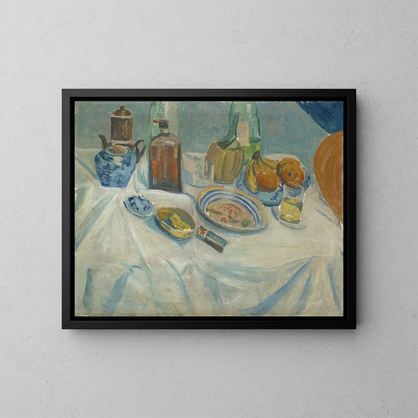 Tafel na de maaltijd - Ernst Schiess — ingelijst kunstwerk aan de muur