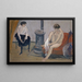Twee vrouwen bij een kachel - Ernst Schiess — ingelijst kunstwerk aan de muur