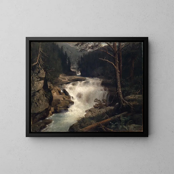 Cascade in de Avers-vallei - Ernst Schiess — ingelijst kunstwerk aan de muur