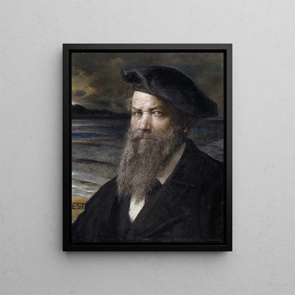 Self-portrait painting - Ernst Stückelberg — framed artwork on a wall