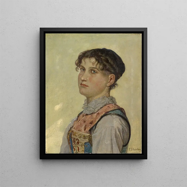 Young woman of Uri - Ernst Stückelberg — framed artwork on a wall