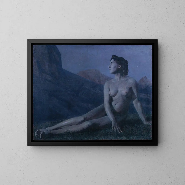 Night Moon Painting - Ernst Stöhr — framed artwork on a wall