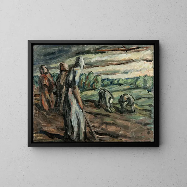 Les Ramasseurs de pommes de terre - Ester Almqvist — framed artwork on a wall