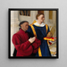 Étienne Chevalier met Sint Étienne - Jean Fouquet — ingelijst kunstwerk aan de muur