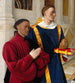 Étienne Chevalier met Sint Étienne - Jean Fouquet — weergave van het kunstwerk