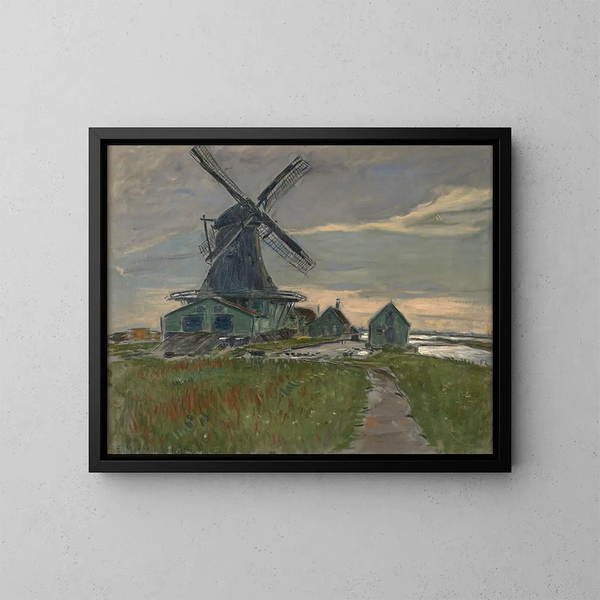 Dutch landscape with a mill - Etienne Moreau-Nélaton — framed artwork on a wall
