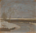 Studie van een winterlandschap met een rivier - Karol Pongrcz — weergave van het kunstwerk