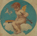 Reproduction of the painting Study for a medallion with a putto holding musical attributes - Pierre