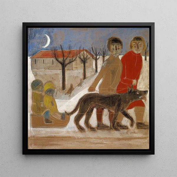 Étude pour une fresque, Enfants avec des traîneaux - Paul Wilde