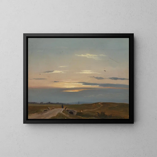 Landschap van de avond - Eugen Bracht — ingelijst kunstwerk aan de muur