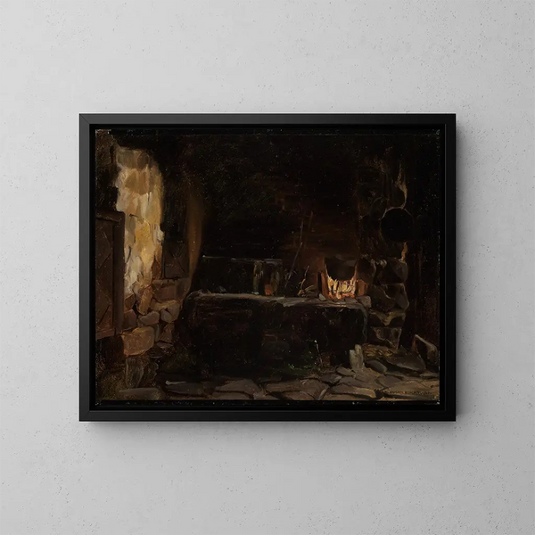Herd in Thomahaus House in Bernau - Eugen Bracht — framed artwork on a wall
