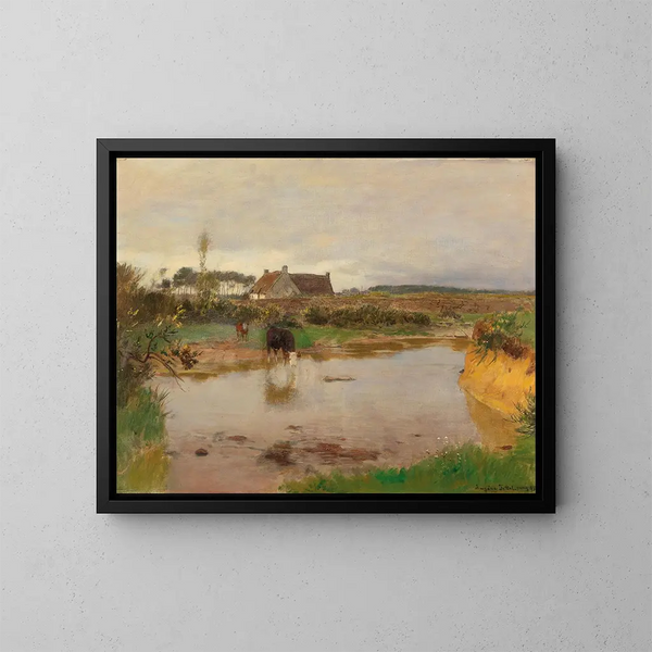 Landscape with Khen - Eugen Jettel — framed artwork on a wall