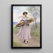 Young girl in lilac dress - Eugen von Blaas — framed artwork on a wall