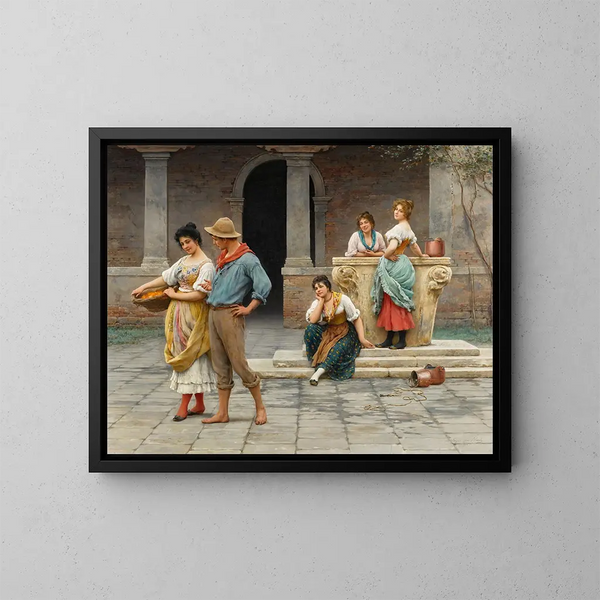 Pas d'amour sans jalousie - Eugen von Blaas — ingelijst kunstwerk aan de muur
