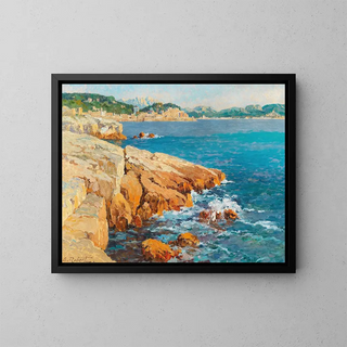 Eugene Robert - A Coastal Landscape in the South of France.webp