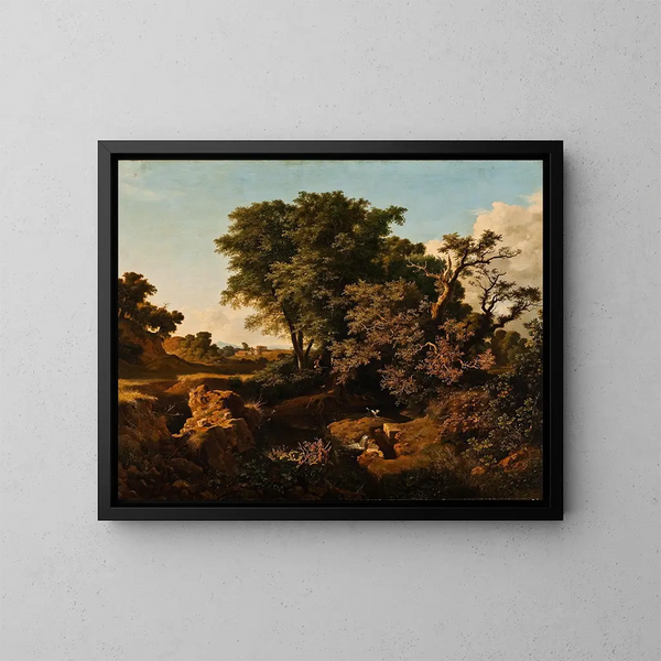 Italian landscape painting - Eugenio Landesio — framed artwork on a wall