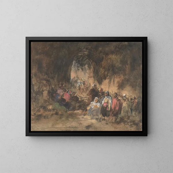 Arabes au repos - Eugenio Lucas Velázquez — framed artwork on a wall
