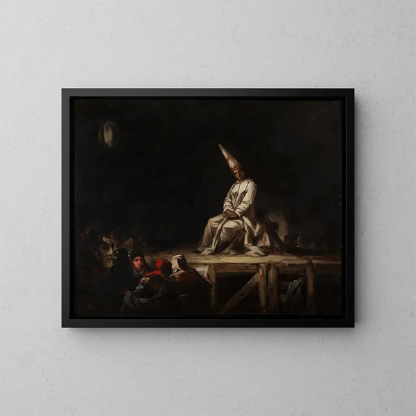 Auto-da-fé - Eugenio Lucas Velázquez — framed artwork on a wall