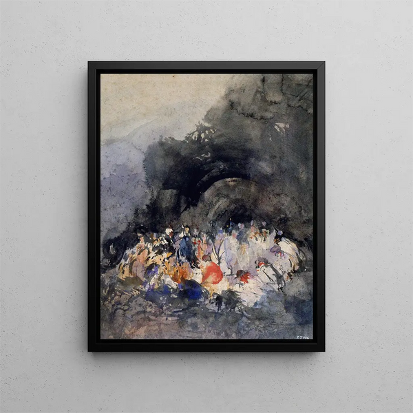 Group of Figures - Eugenio Lucas Velázquez — framed artwork on a wall