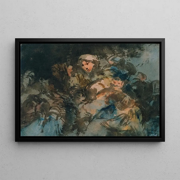 Group of Witches - Eugenio Lucas Velázquez — framed artwork on a wall