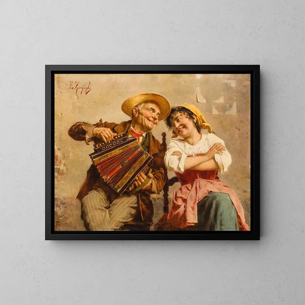 La sérénade - Eugenio Zampighi — framed artwork on a wall